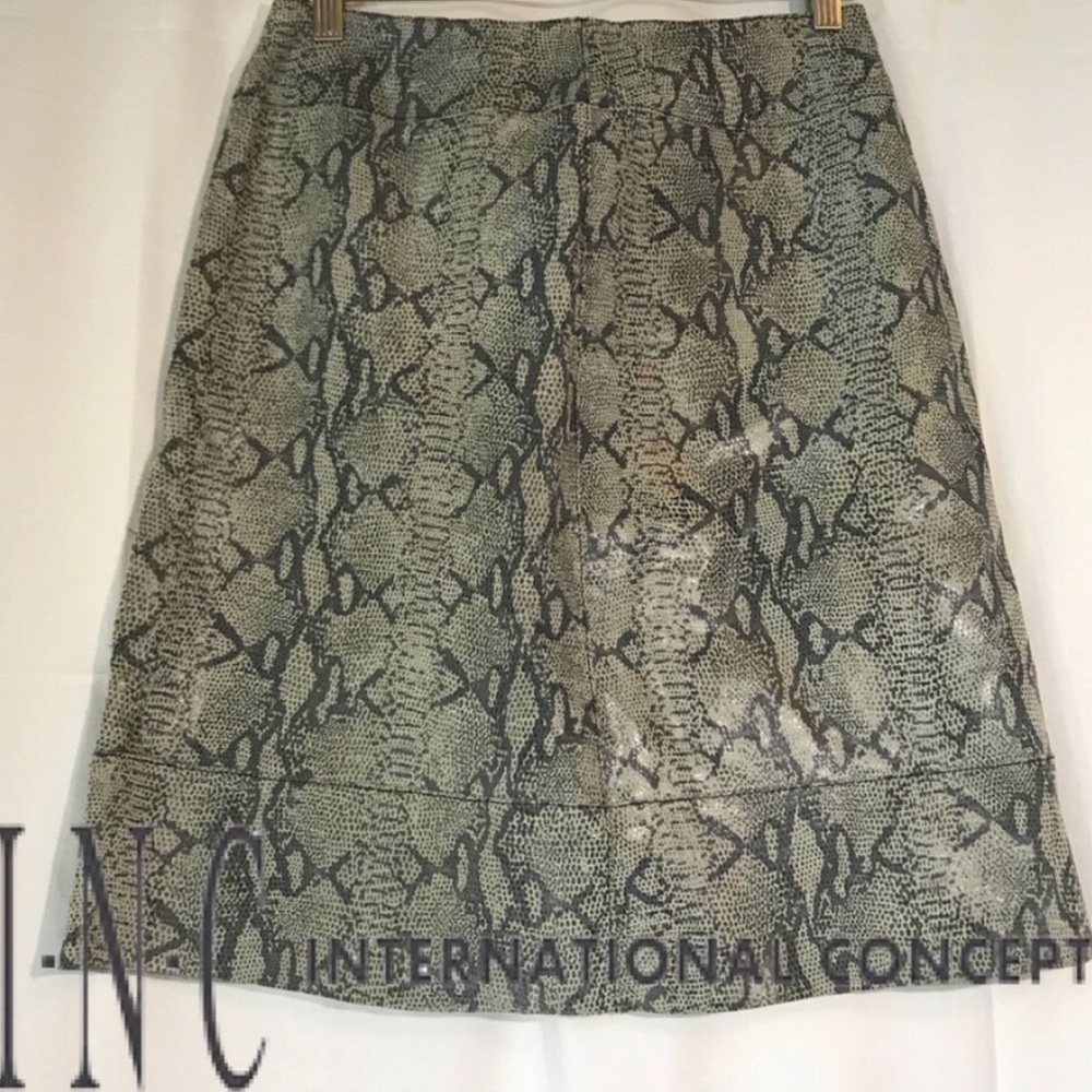 NWOT | I.N.C. | Leather Snake Skin Print Skirt